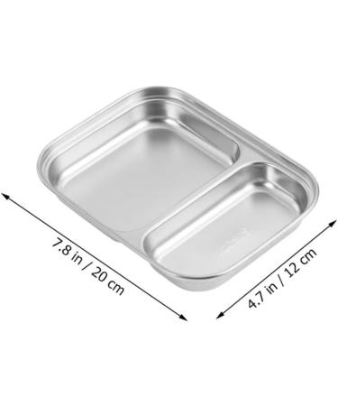 Alipis Stainless Steel Serving Tray Baby Separation Board Snack 20.00X15.00X3.00CM Silver - Buy Online on GoSupps.com