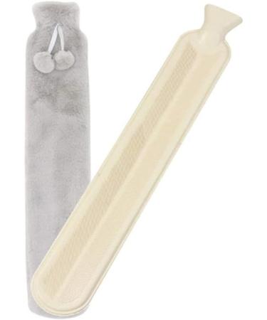 Rubber Hot Water Bottle - 72cm Large Hot Water Bag with Soft Fluffy Cover for Neck & Shoulder Pain Relief | Premium Removable & Washable 2L Heated Pad - Buy Online on GoSupps.com