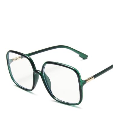 Fuqinqingoz Large quadratic anti-blue light glasses oversized reading glasses clear view computer reader more convenient flat lighting mirror (color: C6 size: +350) +350 C6