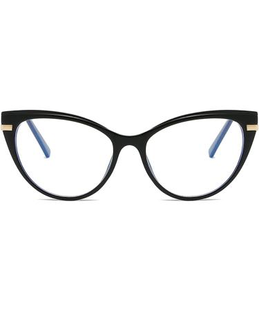 LJczka Cat Eyes Blue Light Blocking Glasses for Women - Retro Style Ideal for PC TV & Mobile Use - Black Frame - Buy Online on GoSupps.com