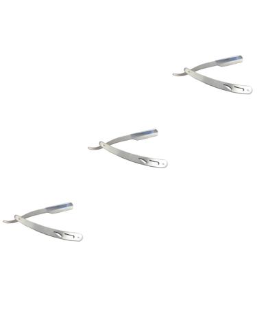 Angoily 3pcs razor stainless steel old fashioned rubber handle man