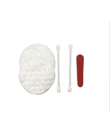 ECO Amenities Hotel Vanity Set - 100 Travel Packs of Cotton Pads, Swabs, and Nail File in Individually Wrapped Paper Boxes - Buy Online on GoSupps.com