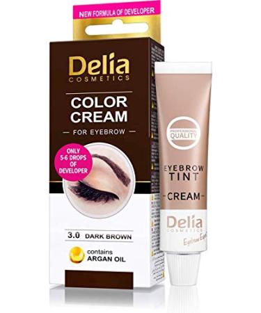 Delia Cosmetics Dark Brown Eyebrow Coloring Set - Creamy Long-Lasting (Up to 15 Days) - 15ml Dye for Perfect Eyebrows - International Shipping Available - Buy Online on GoSupps.com