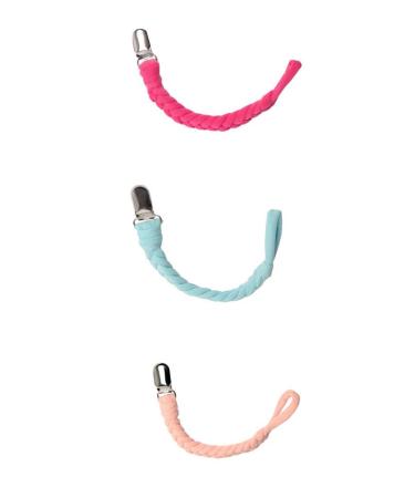 Exquileg 4-Piece Unisex Pacifier Band Set | Cotton Pacifier Straps with Stainless Steel Clamps for Newborns - Buy Online on GoSupps.com