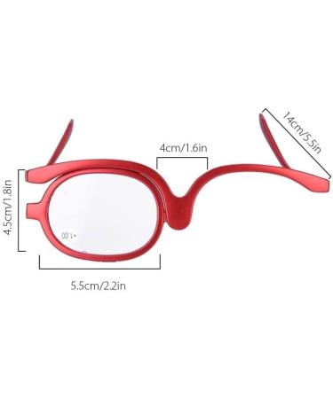 Clear Make Up Glasses Flip Up Lens Magnifying Eyeglasses Eye Makeup Glasses for Women (Black 1.0) Black 1.0 - Buy Online on GoSupps.com