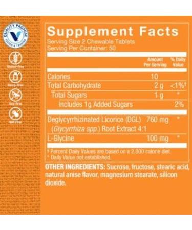 The Vitamin Shoppe DGL 760MG Chewable Tablets - Stomach Soothing Herbal Supplement - Buy Online on GoSupps.com