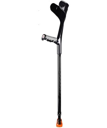 ATHUAHLR LRVTREC Forearm Crutches Adjustable Forearm Crutches for Adults Height Adjustment Stick with Lightweight Aluminum pad for Men Open Cuff Crutches Lightweight Arm Crutch (Color : Silver) Black