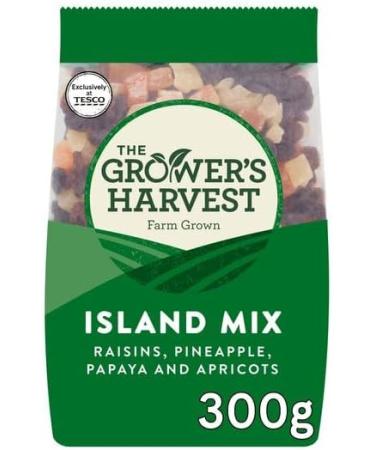 Grower's Harvest | Island Mix 300G | A mix of raisins | sweetened dried pineapple | sweetened dried papaya and dried apricots | Premium Quality | Fruit mix - Buy Online on GoSupps.com