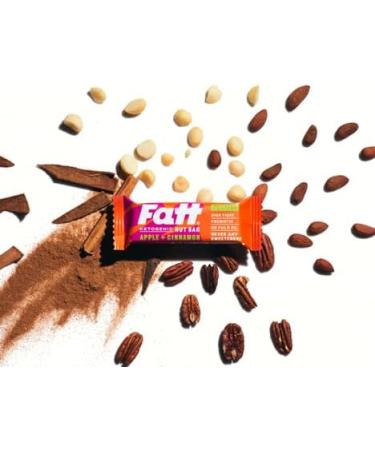 Fatt Keto Nut Bars - Apple & Cinnamon 15-Pack - Low-Carb Gluten Free Clean Snack Bars - High Fiber, Vegan, Super Fats - Fattbar Apple & Cinnamon 15ct - Buy Online on GoSupps.com