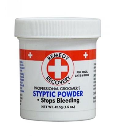 + REMEDY + RECOVERY + Quick Stop Styptic Powder for Pets Dog Cat Bird Nail Bleeding Cuts Scrapes 1.5 oz jar