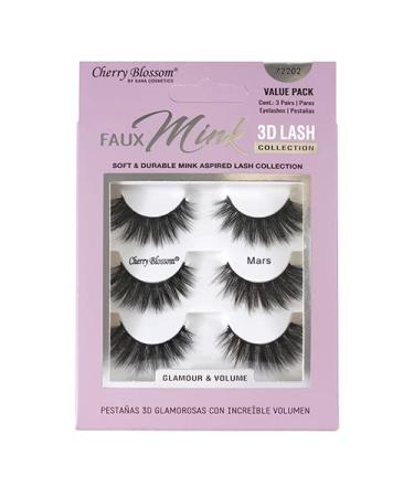Cherry Blossom Faux Mink 3D Eyelashes 3 Pairs (1 PACK Mink 72202)