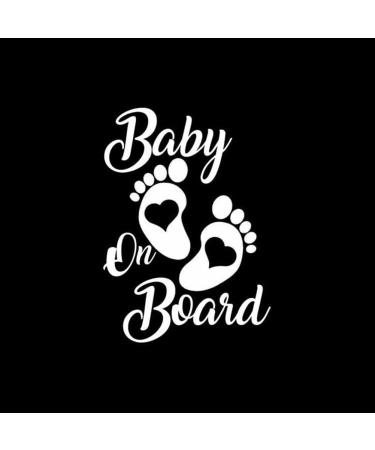 Aulinto baby on board sticker car window decorative sticker PVC reflective car window sticker waterproof car sticker for bumper window trunk white