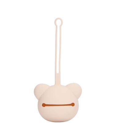 Silicone Pacifier Case Travel Baby Pacifier Silicone Bag Pacifier Accessories for Boys and Girls (Milk Tea Color)