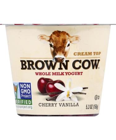 Brown Cow Cream Top Cherry Vanilla Whole Milk Yogurt - 5.3 oz. Cup - Buy Online on GoSupps.com