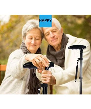SilteD Adjustable Foldable Walking Stick Crutch Medical Senior Dog Crutches Lightweight Multifunctional Adjustable Aluminum Alloy Walker with led Light Parent's Gift - Buy Online on GoSupps.com