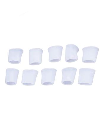 COHEALI Toe Separator Gel Toe Protector: 5 Pairs Silicone Toe Tubes Sleeves White Open Sleeve Corn Toe Seperator for Little Toe Gel Toe Protector
