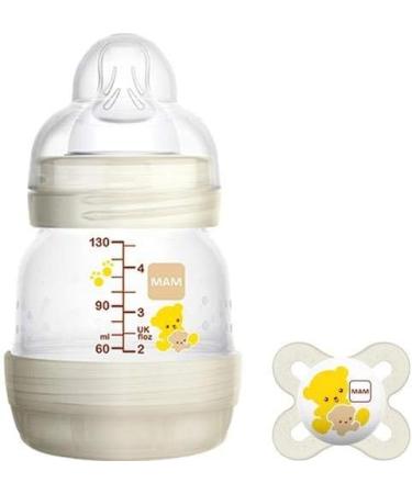 MAM Newborn Set: 2 Best Pacifiers & 2 Baby Bottles for Breastfed Babies - Feed & Soothe Set (White, 4-Count) - Buy Online on GoSupps.com