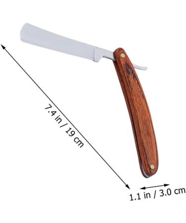 2PC Vintage Folding Straight Shaver - Manual Barber Razor with Wooden Handle for Classic Shaving - Buy Online on GoSupps.com