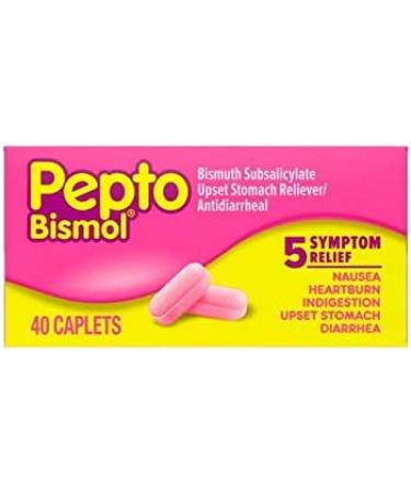 Pepto-Bismol Caplets (40 Count) - Unflavored | Fast-Acting Relief - Buy Online on GoSupps.com