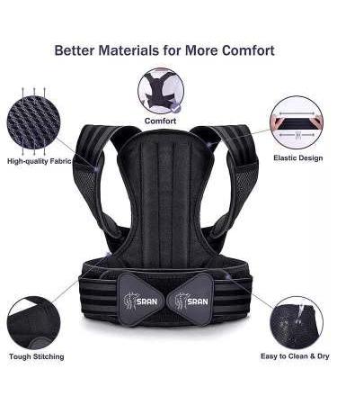 SRAN Posture Corrector Medium Size with Progress Tracking App - Improve Posture & Relieve Back, Neck, Shoulder Pain - Lightweight & Adjustable Brace for Men and Women - Buy Online on GoSupps.com