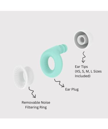 Silent Earplugs - 27dB Noise Cancelling Reusable Ear Plugs for Sleep Travel Comfort & Autism - Turquoise - Buy Online on GoSupps.com