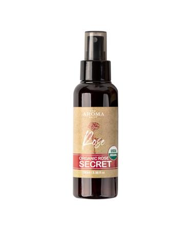 USDA TheAromaShop Organic Rose Secret pH Balanced Feminine Hygiene Spray All-Natural Odor Neutralizer for Everyday Freshness 3.38 fl oz (100 ml)