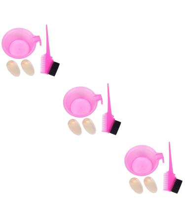 minkissy 6 Sets Hair Salon Tool Hair Dyeing Comb Hair Dyeing Supplies Hair Coloring Kit Hair Coloring Brushes Hair Bleach Styling Brush Hair Dye Tool Baking Oil Pink Hair Dye Bowl