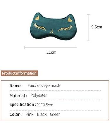 PERFECTSIGHT Cute Cat Silk Sleep Eye Mask - Adjustable Eyeshade Cover for Women Men, Ideal for Sleep, Travel, and Naps - Black - Buy Online on GoSupps.com
