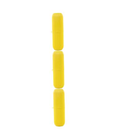 Beaupretty 3 Sets 8 Toothbrush Covers Toothbrush Holder Supplies Outdoor Travel Plastic 1pc (1 Pack) Yellowx3pcs