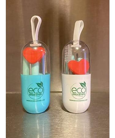 Reusable Silicone Straws with Cases Blue or White - Buy Online on GoSupps.com