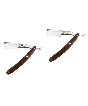 minkissy 2pcs cutlery holder men razor razor made of metal safe razor hand razor manual wooden handle man bamboo