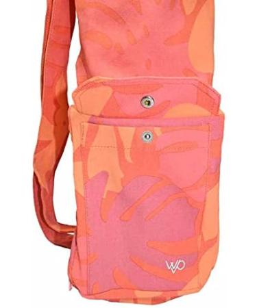 Open Road Goods Organic Yoga Mat Bag | Eco-Friendly Carrier for Extra Wide Mats | Adjustable Carry Strap, Pockets | GOTS Certified 100% Cotton Canvas | Men & Women | Pink Floral - Buy Online on GoSupps.com