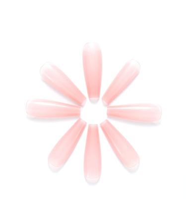 Brishow Coffin Artificial Nails | Long Pink Press-On Ballerina Acrylic Nails | 24 PCS for Women & Girls - Buy Online on GoSupps.com