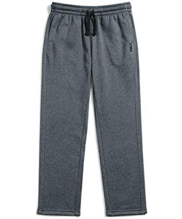 TSLA Boy's Winter Hiking Sweatpants with Pockets, Thermal Comfy Fleece Pants, Athletic Running Jogging Pants Fleece Pants Charcoal 12