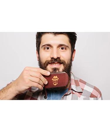 100% Boar Bristle Beard Brush with Black Walnut Wood Comb - Facial Hair Grooming Mustache and Shaving Tool - Buy Online on GoSupps.com