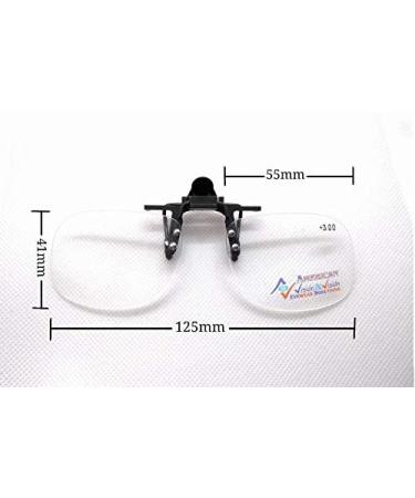 Clip On Reading Glasses 3.0 with Blue Light Filter | American Vision - Clear Lenses 165mm Frame Width - Buy Online on GoSupps.com