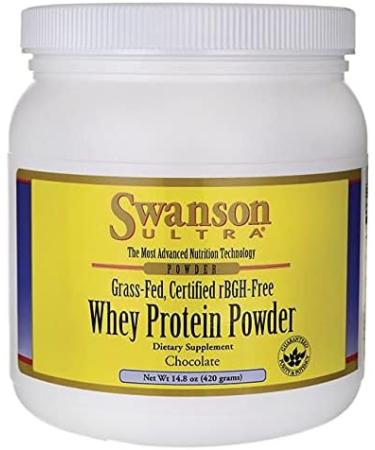 Swanson Grass-Fed Chocolate Whey Protein Powder - RBGH-Free 14.8 oz (420 g) - Premium Quality for Muscle Growth & Recovery - Buy Online on GoSupps.com