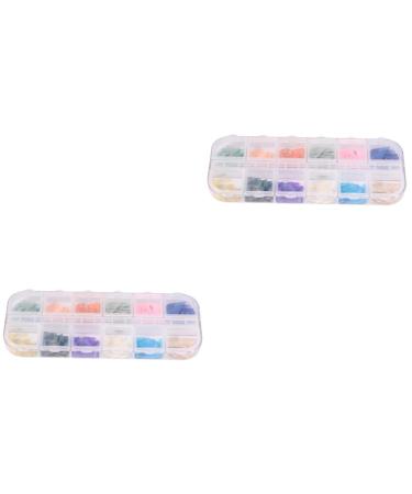 Beavorty 2 Boxes Nail Decoration Lady's Nail Art Glass Ornaments Gemstones for Nails Seashell Decor Trendy Decor Nail Gems Manicure Decoration Manicure Patches Fashion Decorate Accessories