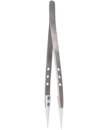 Straight Head Tweezers Tweezer Straight Tip Tweezers Straight Head Fine Tip Stainless Steel Ceramic Anti Magnetism Jumper Repair Tweezers Tweezer - Buy Online on GoSupps.com