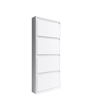 Freestanding Shoe Storage Cabinet Ultra Thin Shoe Home Cabinet Door Flip Bucket Entry Small Unit Storage 15cm Narrow Shoe Rack Carbon Steel Furniture for Slippers Sneakers Heels Boots (Color : Bl