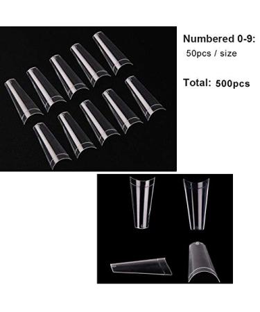 MWoot 500 Pieces French Acrylic Coffin Nails - Clear Fake Nail Tips for Women & Girls | 10 Sizes - Perfect for Nail Art - Buy Online on GoSupps.com