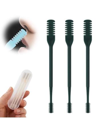 2 in 1 Nose Hair Clipper 2024 New Double Sided Nose Hair Knife Nostril Hair Removal Tool Portable Manual 360 Rotary Nose Hair Trimmer with Ear Picker for Women Men 8Dark Green3pc