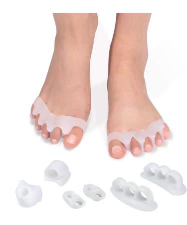 Toe Straightener Spacers Clear Gel Toe Separator Bunion Hammer Toe Corrector Protecto Spreader Stretcher for Overlapping Hammer Toe Yoga Plantar Fasciitis