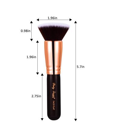 Party Queen Flat Top Kabuki Foundation Brush - Vegan Synthetic Makeup Tool for Liquid & Cream Blending - RoseGold FV8 - Buy Online on GoSupps.com