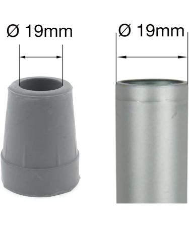 Pack of 4 19mm Grey Rubber Ferrules for Walking Sticks and Canes - Lifeswonderful - Buy Online on GoSupps.com