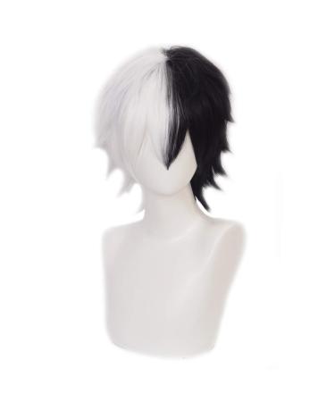 HIROAKIYA Monokuma Wig Monokuma Cosplay Wig with Wig Cap for Danganronpa Cosplay