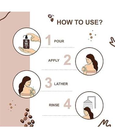 Chocolate and Coffee Body Wash - Exfoliating & Hydrating Shower Gel with Robusta Coffee Cocoa Extract & Aloe Vera (250ml) - International Shipping Available - Buy Online on GoSupps.com