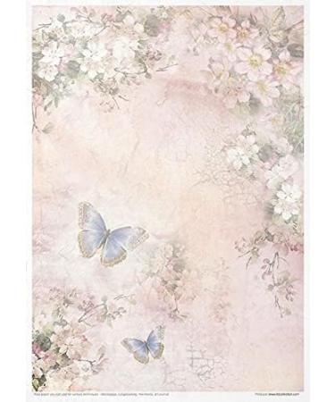 ITD Collection A4 Rice Paper Creative Set for Decoupage, Scrapbooking, Cardmaking - Rosy Summertime Design - Buy Online on GoSupps.com