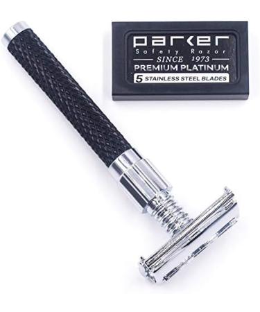 Buy Parker 92R Graphite Gray Heavyweight Double Edge Safety Razor for Men - Includes 5 Premium Blades | International Shipping Available - Buy Online on GoSupps.com