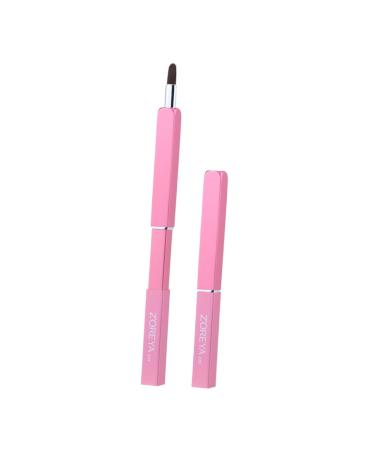 Lip Gloss Brush Concealer Makeup Brush Flexible Lipstick Brush Mini Lip Portable Lipstick Brush Eyebrow Brush Dual Ended Makeup Brush With Cover Travel Beauty Tools medium Pink